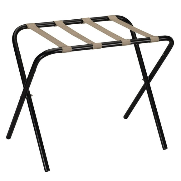 Household Essentials 2126-1 Portaequipajes plegable | Montura negra con correas caqui
