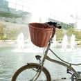 thumbnail image 5 of SEWCHICS Brown Retro Bike Basket, Pe Wicker, Easy Install, Large Capacity 1Pc, 5 of 7
