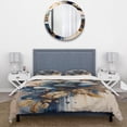 thumbnail image 3 of Designart "Floral Bunch in Blue and Gold III" Floral & Botanical Bedding Covert Set - Floral Blue Traditional Bed Set With 2 Shams, 3 of 6