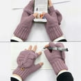 thumbnail image 5 of Winter Fingerless Gloves Mittens for Women Men Warm Wool Knitted Convertible Flip Top Mittens for Cold Weather, 5 of 6