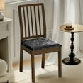 thumbnail image 4 of Stretch Velvet Chair Cover | Non-Slip Dining Stool Slipcover with Straps | Durable Glossy Polyester | Solid Color Pink Black Gray Khaki | Fits 12-18" Seat | Easy Install, Decorative Protection, 4 of 6