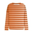 thumbnail image 4 of TIMIFIS Chandail en Molleton Rayé Orange pour Femmes Manches Longues Décontracté Automne Hiver Mode Col Rond Chandail, 4 of 4