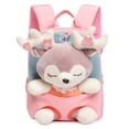 thumbnail image 2 of Mochila De Felpa Mochila De Felpa Bolsa de dibujos animados Bolsa de animal lindo Bolsa de felpa simple en forma de ciervo para niños (rosa), 2 of 6