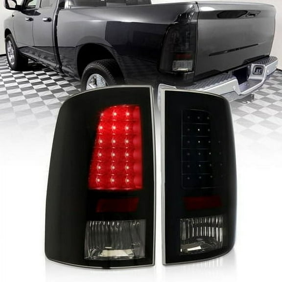 KOJEM LED Tail Lights Lamp Pair Compatible with 2009-2018 Dodge RAM 1500/2010-2018 RAM 2500 3500 Accessories Clear Lens Taillights Rear Brake w/Harness