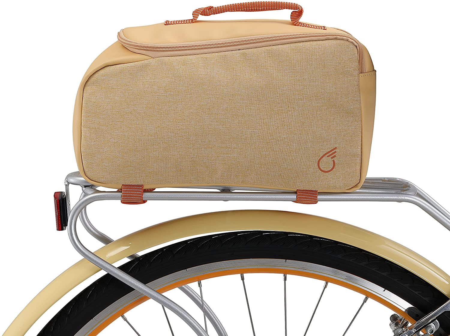 sixthreezero Bike Bag Rear Rack, Waterproof Bicycle Pannier, Carry Handle, Cream