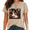 1-brown, variant on UNISHE Women Holiday Celebration T-shirts Washed Crewneck Short Sleeve Tees Funny Duck Graphic Tops Casual Summer