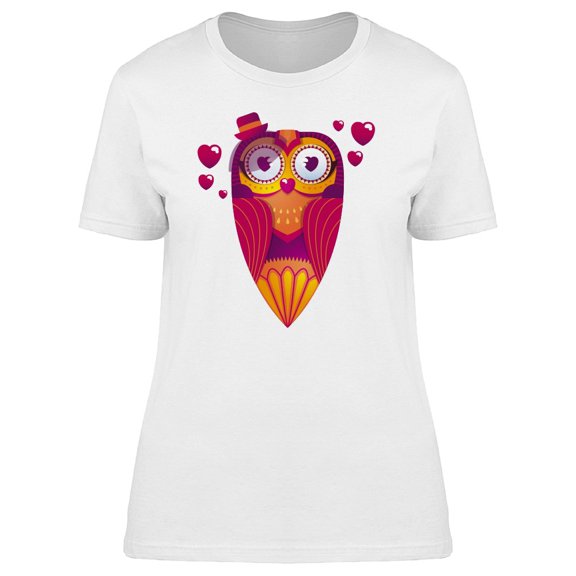 Owl In Love In A Cute Hat Tee Women's -Image by Shutterstock
