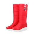 thumbnail image 6 of Mepaouo Waterproof Snow Boots for Women Mid Wide Calf Platform Outdoor Walking Winter Boots(Red,7.5), 6 of 8