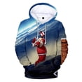thumbnail image 4 of Suéter feo de Navidad Navidad Unisex hombres mujeres Papá Noel Navidad novedad muñeco de nieve estampado 3D suéter con capucha suéter cálido, 4 of 4