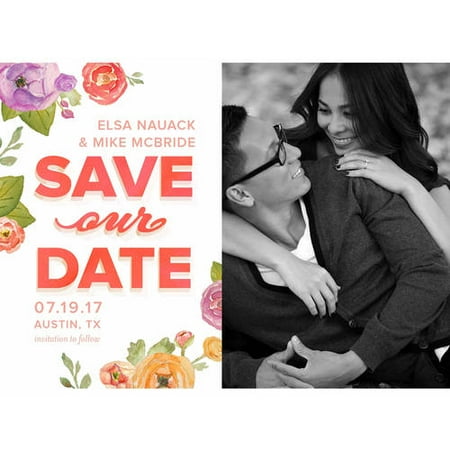 Flower Cascade Standard Save the Date
