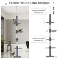 thumbnail image 5 of Pawhut Adjustable Height Floor To Ceiling Vertical Cat Tree, Gray and White, 9', 5 of 10