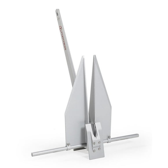 Fortress Anchor Boat Anchor FX-85 Fortress; Fluke Style; 47 Pound Weight; 51 Inch Length x 41 Inch Width; Anodized; Silver; Aluminum-Magnesium Alloy; Adjustable Fluke Angle