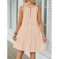 thumbnail image 2 of jinghuiyue Women’s Summer Hollow Out Halter Dresses Sleeveless Casual A-Line Tiered Swing Mini Dress Beach Vacation Sundress S, 2 of 6
