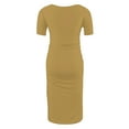 thumbnail image 5 of gakvbuo Maternity Dress For Photoshoot Womens Short Sleeve Breast-Feeding Maternity Nursing Dress Bodycon Pregnancy Scoop Neck Ruched Midi Fitted Dresses For Women 2154, 5 of 6