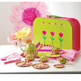 thumbnail image 1 of cP Toys - Juego de té de hojalata para llevar para niños, 20 piezas, incluido el servicio para 4, tetera, servilletas y mantel, a partir de 3 años Constructive Playthings 083416200042, 1 of 1