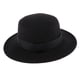 thumbnail image 5 of Sombrero de fieltro para hombre y mujer, sombrero fedora Panamá de ala ancha con banda, lana Negro, 5 of 9
