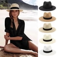 thumbnail image 2 of Sombrero de paja con cinta para el sol para hombre y mujer, sombrero de paja para fiesta al aire libre, pícnic, gorra de lavabo, venta al por mayor, 2 of 4
