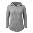 thumbnail image 6 of hotojiny Fashion Hoodies for Womens Fall Ribbed Knit Sweaters Comfy Long Sleeve Shirts Lightweight Casual Drawstring Sweatshirts, 6 of 6