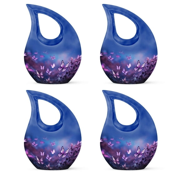 3 Inch Urn (Pack of-4) Urns for Human Ashes Adult Female - Cremation Keepsakes for Ashes - Butterfly Urn for Ashes - Memorial Urns for Ashes Small - Miniature Urns for Human Ashes - Metal Urn