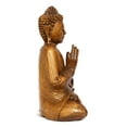 thumbnail image 4 of Wooden Serene Sitting Buddha "Vitarka Mudra" Statue Handmade Meditating Sculpture Figurine Home Decor Accent Handcrafted Art Modern Oriental Decor Size: 12" tall x 10" wide x 5" deep, 4 of 8