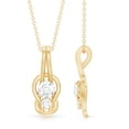 thumbnail image 3 of Rosec Jewels Certified Moissanite Knot Necklace - with Chain - Toi Et Moi Necklace - D-VS1 Quality - Ready to Gift for Valentines, 14K Yellow Gold, 3 of 6