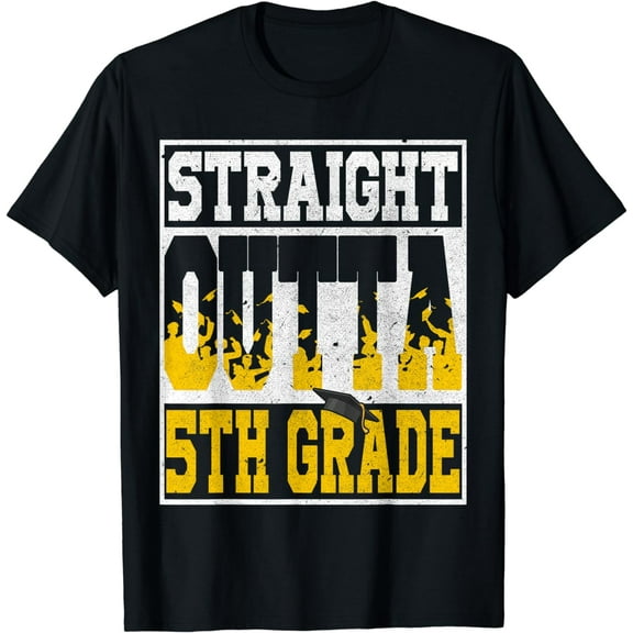 Straight Outta 5th Grade Graduation Teachers Boys Girls T-Shirt