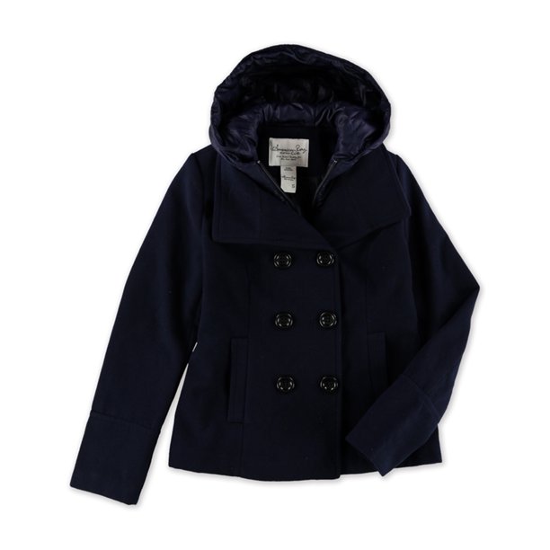 American Rag Chaquetón con capucha para mujer, azul, pequeño American Rag chaquetón
