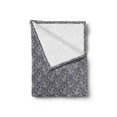 thumbnail image 2 of Victorian Soft Flannel Fleece Throw Blanket, Ornamental Autumn Garden Inspiration with Blossoms Curly Motif, Cozy Plush for Indoor and Outdoor Use, 50" x 60", Dimgrey Black Beige, by Ambesonne, 2 of 5