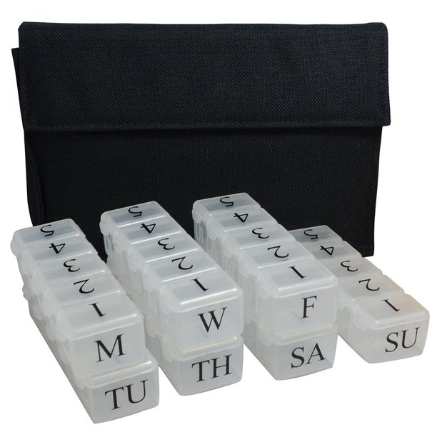 epill Compact Weekly Pill Organizer 7 Day x 5 Compartments per Day