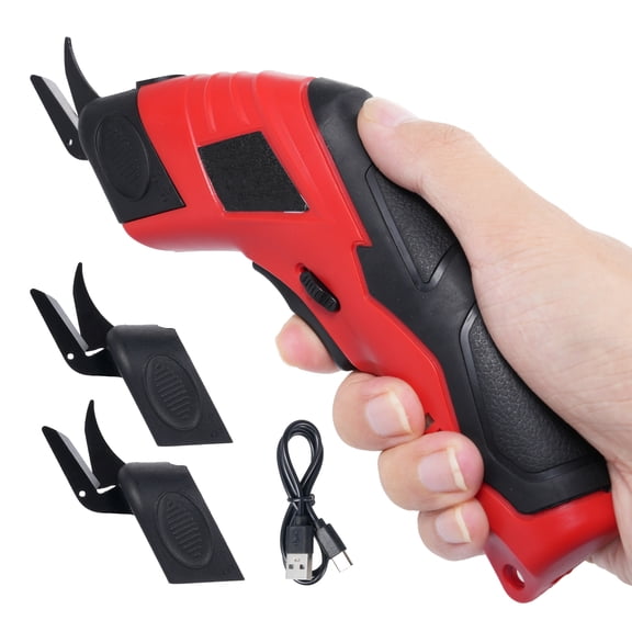 Electronic Electric Scissor 4.2V Cordless Scissors With 2pcs Replaceable Tungsten Steel Blade Rechargeable Scissors Safety Switch Maximum Cut 9mm For Cotton Fabric, Plant Stems