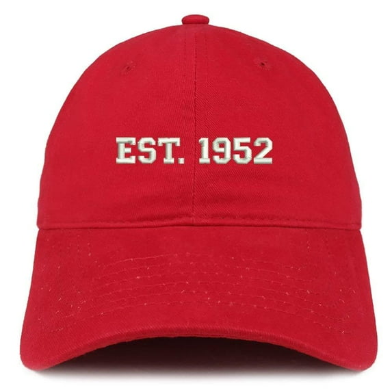 Trendy Apparel Shop EST 1952 Embroidered - 66th Birthday Gift Soft Cotton Baseball Cap - Black