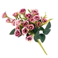 thumbnail image 3 of Advancent 2020 nueva rosa artificial de flores escritorio decorativo ramo de rosas falsas decoración para fiesta de boda Flores artificiales rojo púrpura, 3 of 6