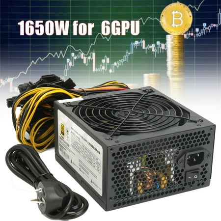 Aimeeli 1650W Ethereum Rig Miner Mining/Watt Gaming Power Supply for Graphics Card 6pcs 370 470