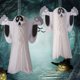 thumbnail image 5 of Adorno De Fantasma De Papel, Instalación De Cuerda, 4 Piezas, Decoración De Fantasma Colgante Ligera Para Halloween Para Bar, 5 of 8