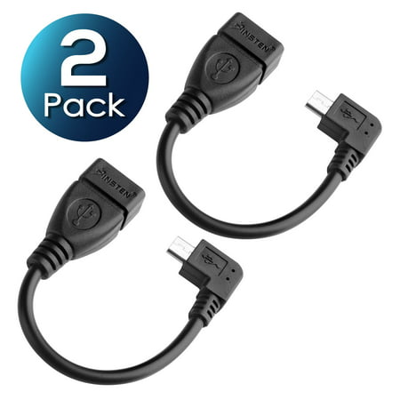 Insten 2x On The Go Cable Micro USB OTG to USB 2.0 Adapter For Samsung Galaxy Tab 3 4 Pro Galaxy S6 Edge S5 S4 S3 Note HTC One M7 M8 (Best Usb Otg Cable)