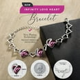 thumbnail image 2 of Leafael Infinity Love Heart Link Bracelets, February Birthstone Crystal Bracelet for Women, Silver Tone Jewelry Gifts for Her, Amethyst Dark Pink, 7-inch Chain and 2-inch Extender, 2 of 6