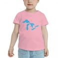 thumbnail image 2 of Map of Great Lakes Lake Champlains Funny Toddler T-Shirts for Boys Girls (Pink, 2T), 2 of 5