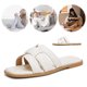 thumbnail image 3 of Sandalias Tejidas Slip On Sandals Square Open Toe Slides Women Trenzadas PU Cómoda Sin Deslizamiento Transpirable para Viajes Al Aire Libre, 3 of 8