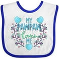 thumbnail image 3 of Inktastic My Pawpaw Loves Me with Flowers and Hearts Boys or Girls Baby Bib, 3 of 4