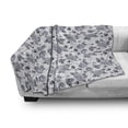 thumbnail image 2 of Grey Soft Flannel Fleece Blanket, Floral Patterns Victorian Inspired Roses with Dark Flowers in Monochrome Graphic Print, Cozy Plush for Indoor and Outdoor Use, 50" x 60", Grey White, by Ambesonne, 2 of 5