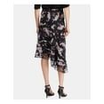 thumbnail image 2 of RALPH LAUREN Womens Black Floral Below The Knee Party Pleated Skirt 8, 2 of 3