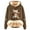 Bronze, variant on Womens Christmas Sweatshirt Cute Cow Print Lined Tops Casual Fashion Long Sleeve Pullover Hoody for Winter Warmth Hoodies for Women Beige L