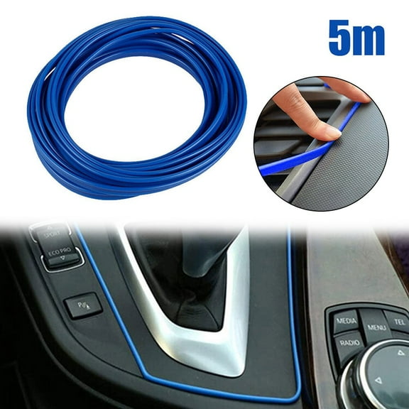 5m PVC Car Moulding Decoration Flexible Strips Interior Auto Mouldings Edge Gap Door Panel Molding Line Accessories Car-styling