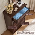 thumbnail image 2 of 5 Drawer Dresser, Farmhouse Chest of Drawers for Bedroom, 45" Tall Dresser with Metal Handles, Wood Drawer Organizer for Living Room, Hallway, Walnut, 2 of 9