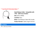 thumbnail image 2 of Hood Release Cable - Compatible with 1996 - 2000 Isuzu Hombre 1997 1998 1999, 2 of 2