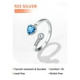 thumbnail image 6 of Silvora Sterling Silver Birthstone Rings for Women Heart Blue Turquoise Open Ring Birthday Christmas Valentine's Jewelry Gifts, December, 6 of 8