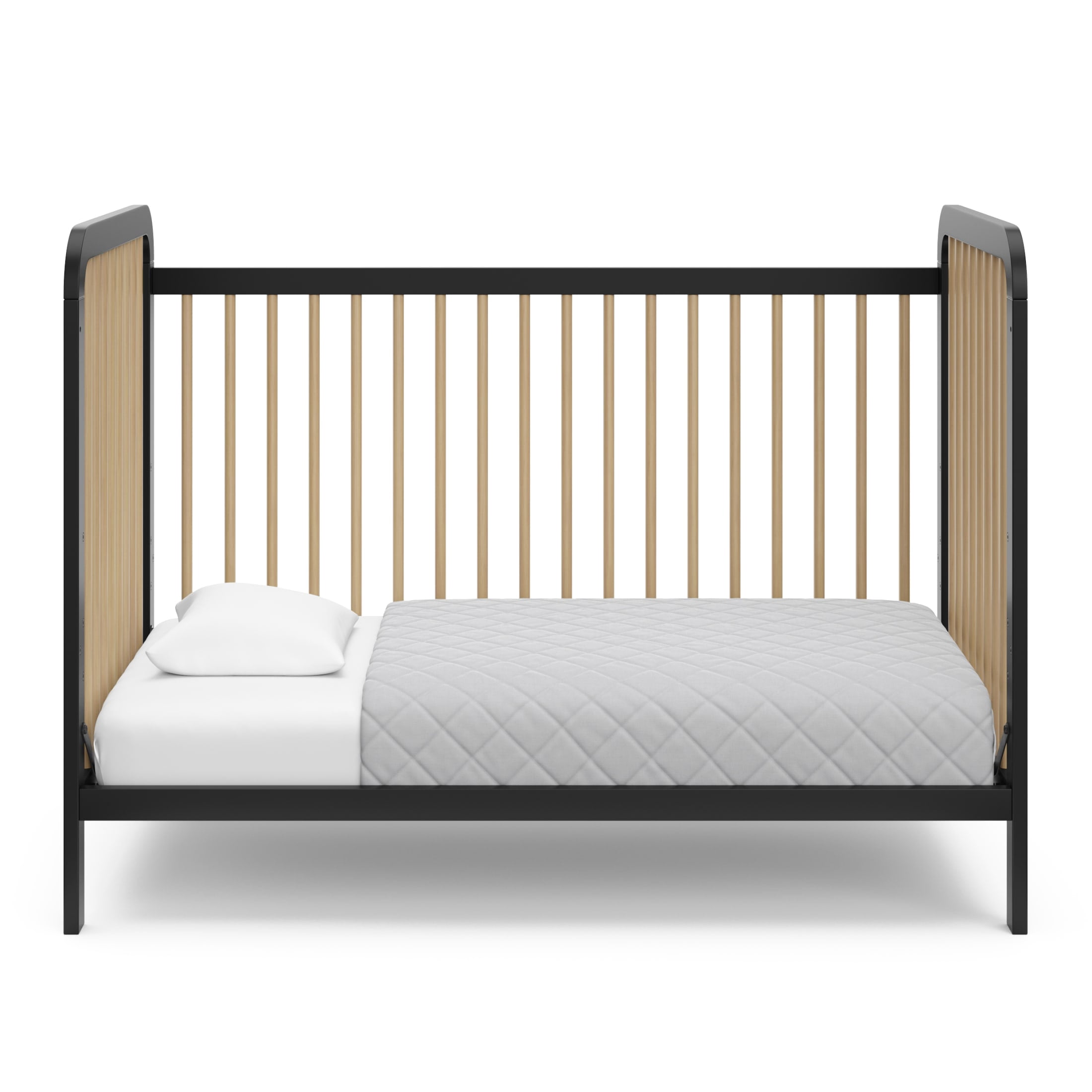 Storkcraft Pasadena 3-in-1 Convertible Baby Crib, Black and Driftwood