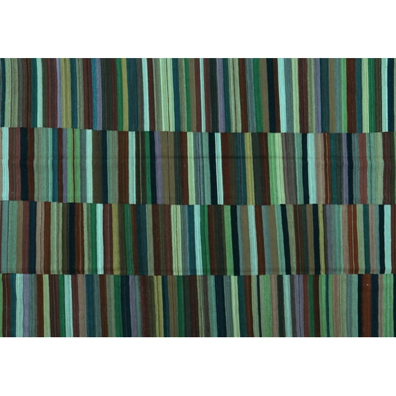 Ahgly Company Indoor Rectangle Abstract Light Blue Contemporary Area Rugs, 2' x 3'