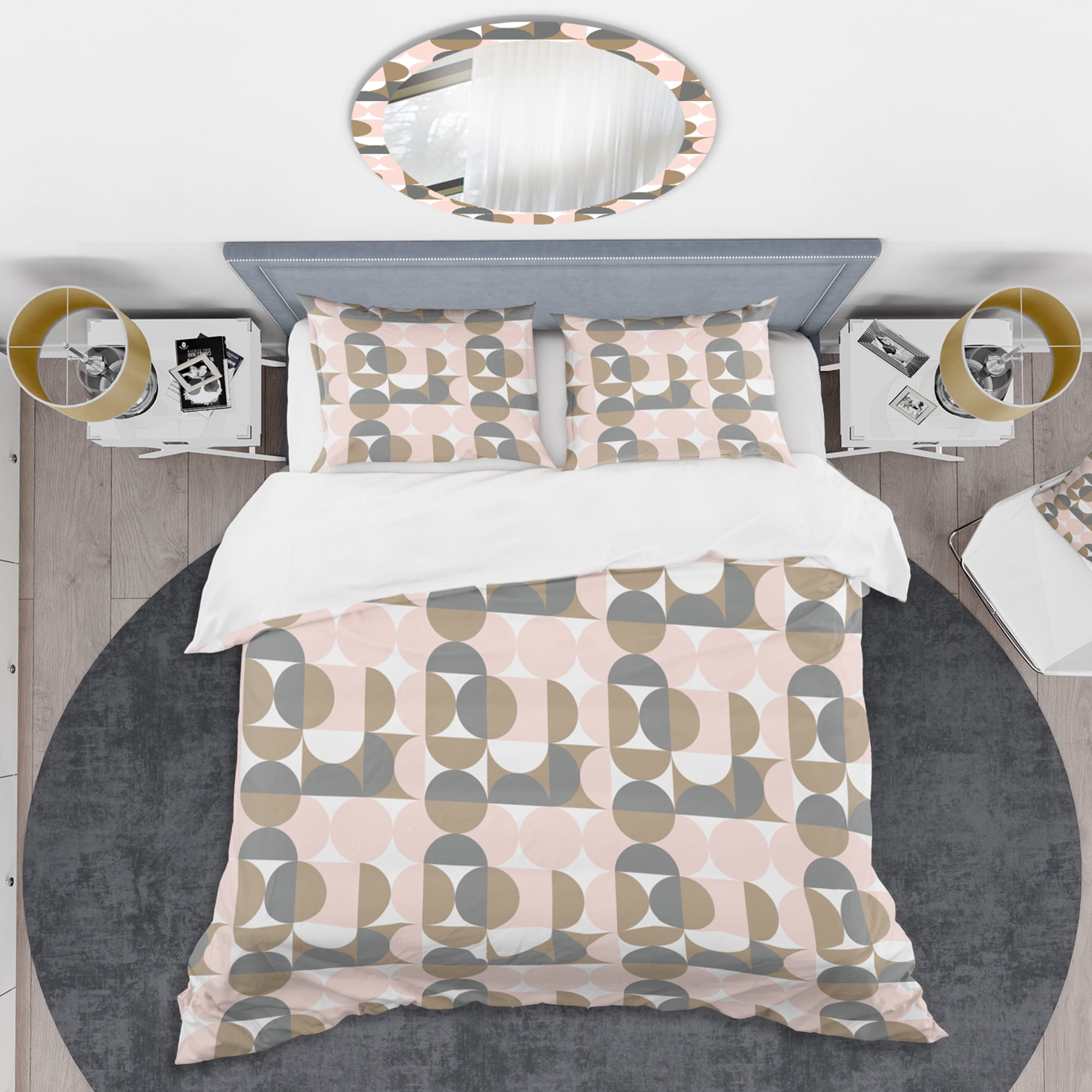 Designart 'Retro Circular Pattern IV' Mid-Century Modern Duvet Cover Set