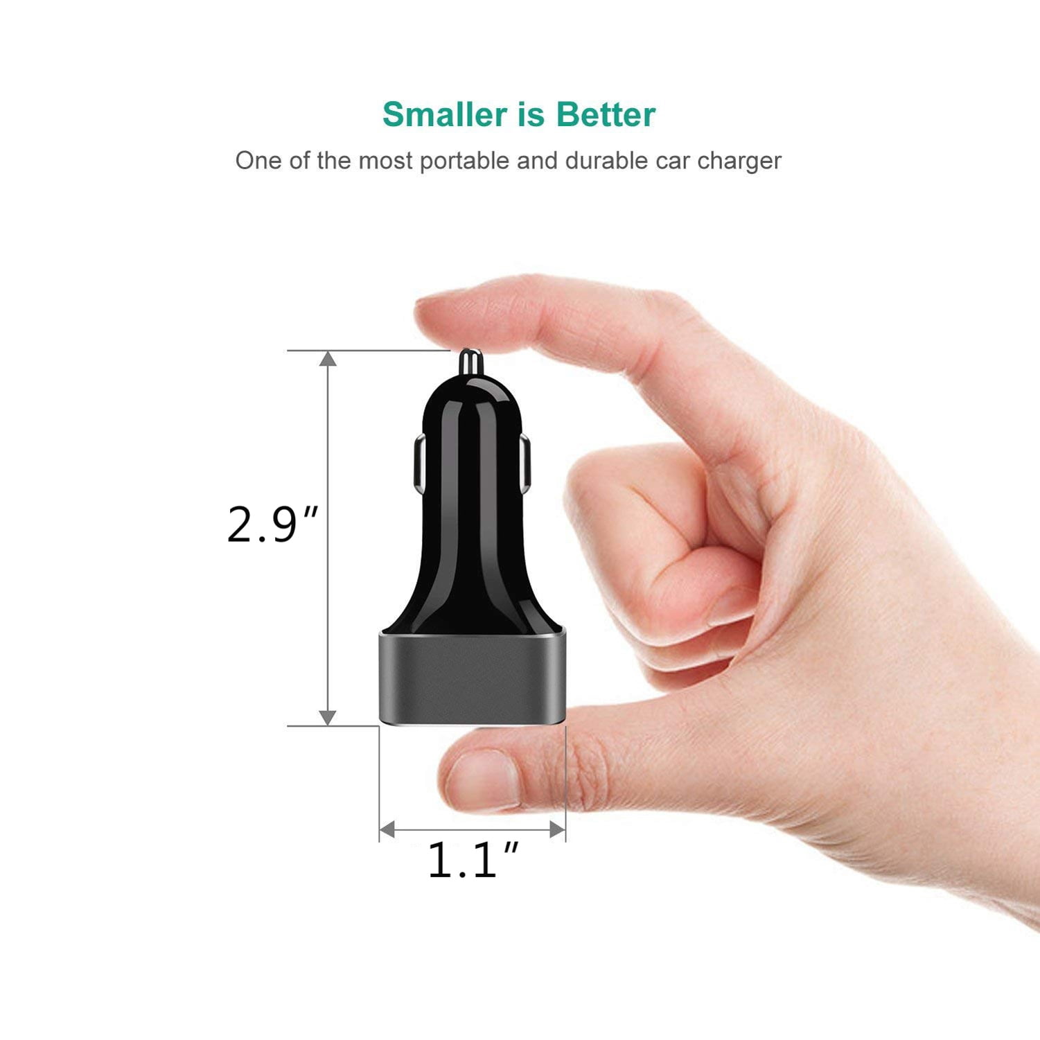 2-Port USB 36W Quick Car Charger w Type-C Coiled USB Cable R1D for Motorola Moto G7 Power Play G6 - Nokia 3.1, 7.1, 8, Plus - OnePlus 5T, 6, 6T, 7 Pro - Razer Phone 2 - RED Hydrogen One